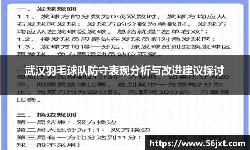 武汉羽毛球队防守表现分析与改进建议探讨